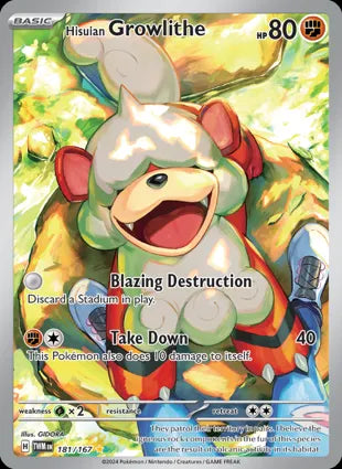 Pokemon Illustration Rare (181/167) Hisuian Growlithe