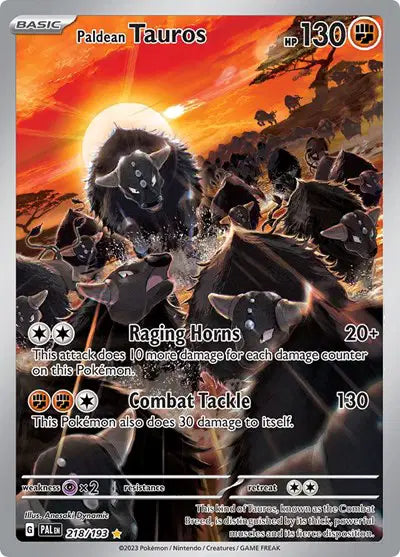 Pokemon Illustration Rare (218/193) Paldean Tauros